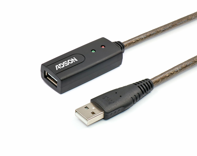 艾德生 USB2.0信号放大器线 配供电口