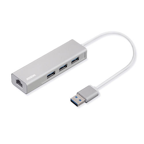 3口USB3.0集线器+网卡-铝合金-112826